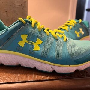 Under Armour Teal and Yellow Athletic Shoes